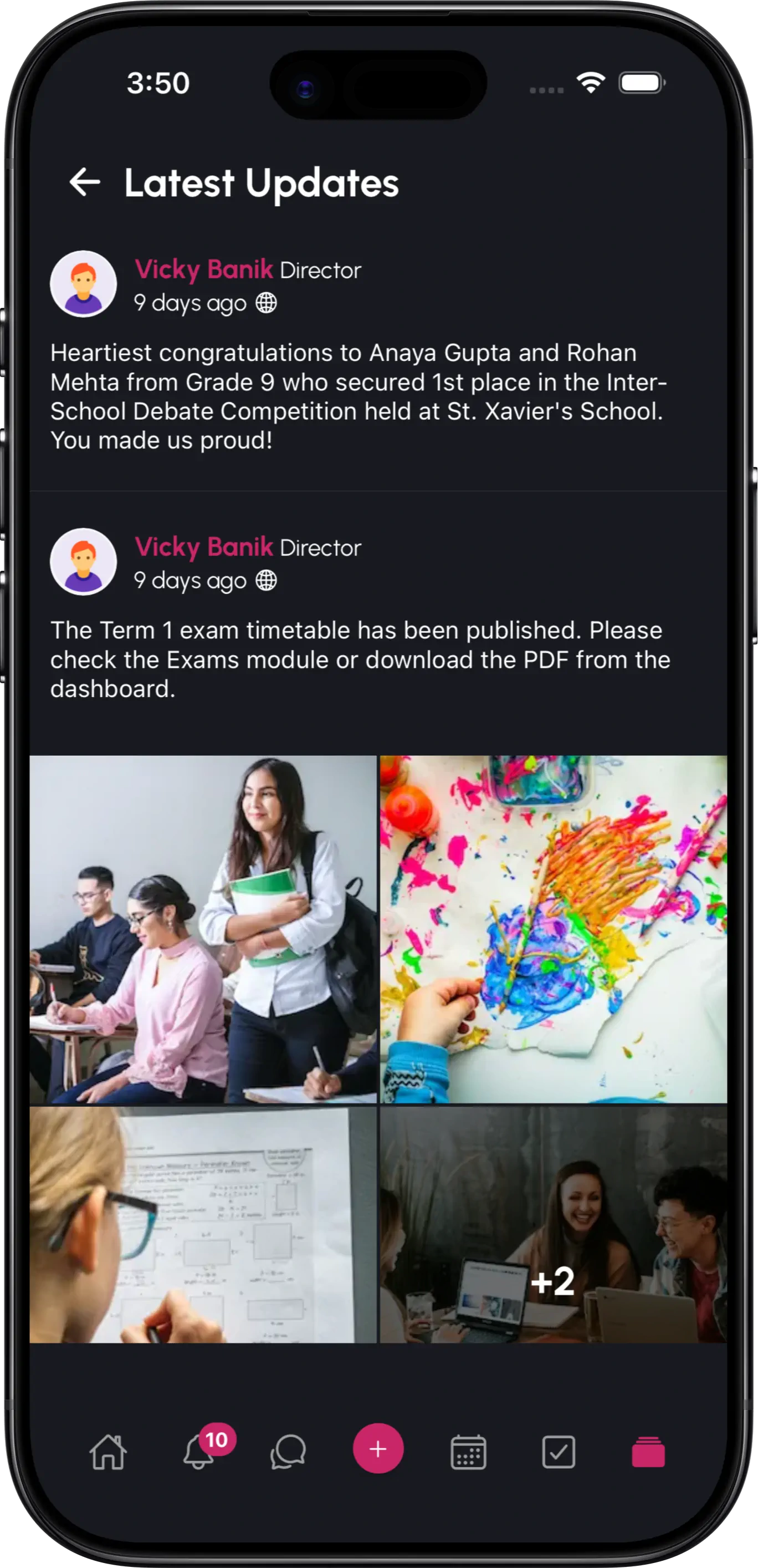 InstiKit Latest Update screen